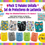 Pack de 12 Pañales Unitalla + Set de Protectores de Lactancia - Exclusiva de Pre-Venta