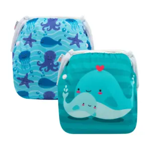 Pack de 2 Pañales de Piscina y Playa Reutilizables -  Talla 0 a 18meses