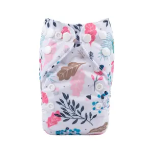 Pañal de Tela Recién Nacido Alva Baby - Flores Blanco