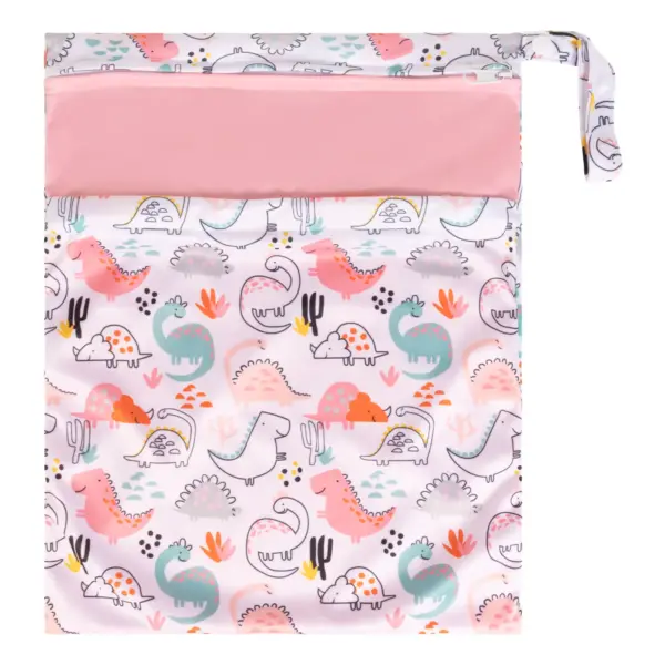 WetBag - Bolsa para almacenar Pañales Sucios - Capacidad 7 a 9 Pañales - Dinos - Imagen 1