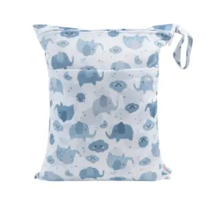 WetBag - Bolsa para almacenar Pañales Sucios - Capacidad 7 a 9 Pañales - Elefantes