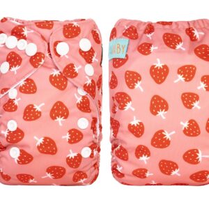 Pañal de Tela Recién Nacido Alva Baby - Todo en 1 - Fresas Rojo
