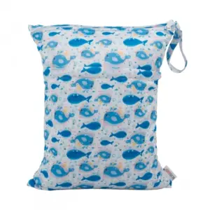 WetBag - Bolsa para almacenar Pañales Sucios - Capacidad 7 a 9 Pañales - Peces