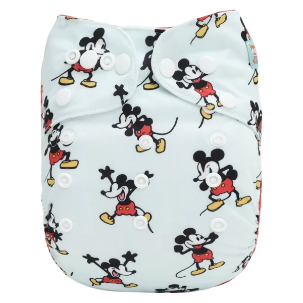 Pañal de Tela Unitalla Alva Baby - Est de Edición Especial - Mickey - Celeste muy claro - Imagen 1