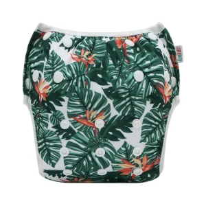 Pañal de Piscina y Playa Reutilizable -  Talla 0 a 18meses  - Hojas