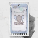 Juego de Edredón de 6 Piezas para Cuna Elefantito (Certificado OEKO-TEX®)