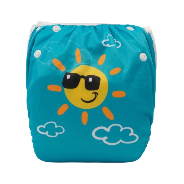Pañal de Piscina y Playa Reutilizable –  Talla 0 a 18meses – Sol con Lentes